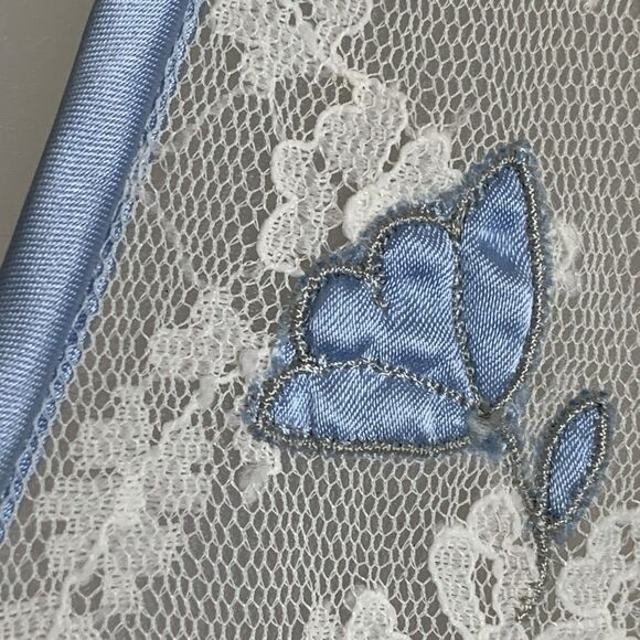 Vintage 1960's Claire Sandra By Lucie Ann Nightgown Long Satin Lace Sheer Flowy - Picture 5 of 16